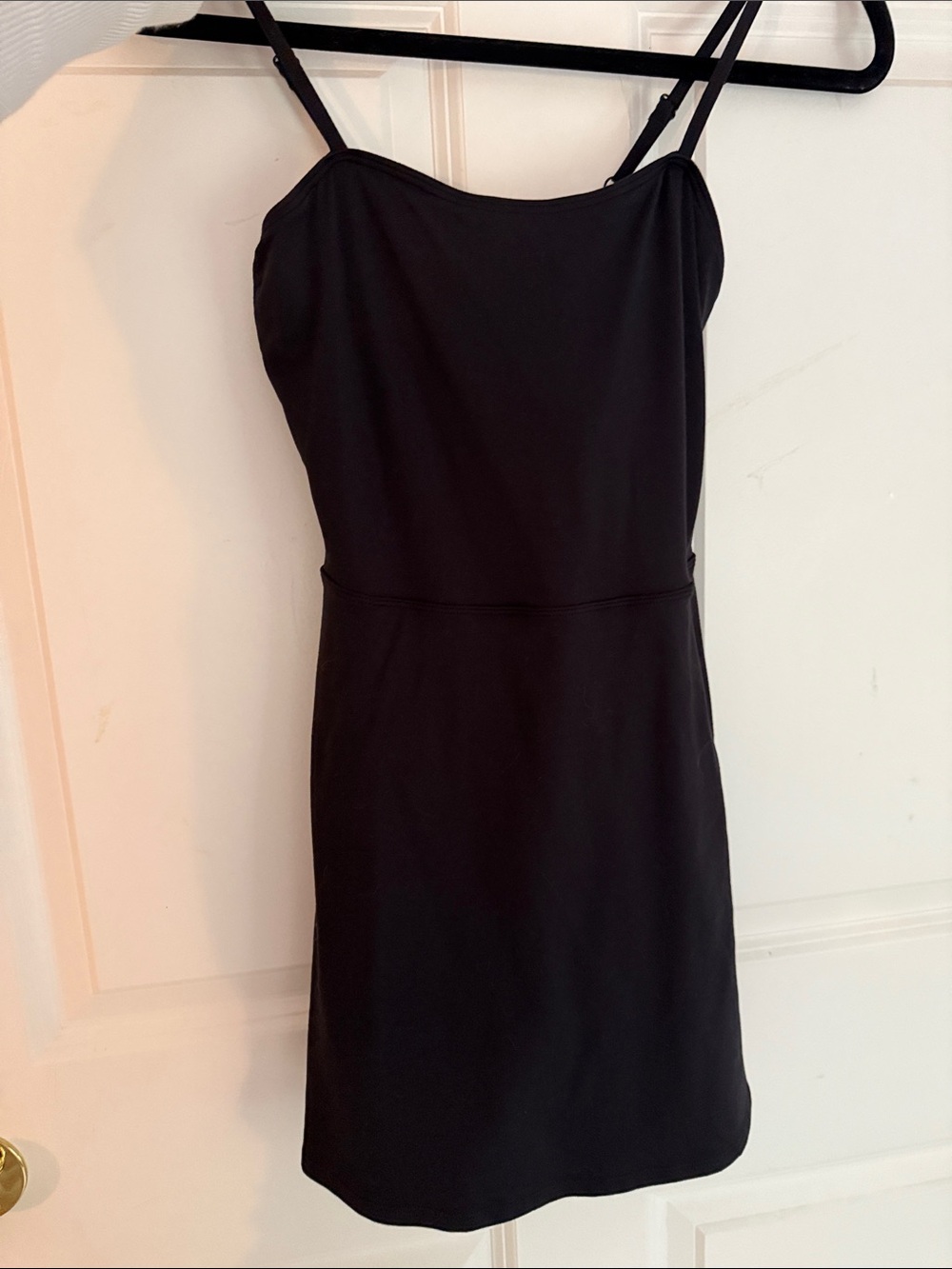 ALO Classic Black Spaghetti-Strap Dress with built in shorts